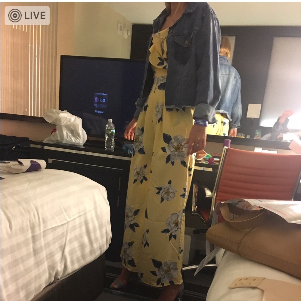 Yellow floral jumpsuit (worn once!)